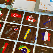 Load image into Gallery viewer, TEDDO PLAY 40 LEARNING CARDS - COUNTRIES,CITIES FLAGS, BORDERS &amp; MORE (POPULAR COUNTRIES OF THE WORLD SET)