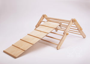 Ette Tete Modifiable Climbing frame Mopitri, inspired by Emi Pikler with Ramp/Slide - Isaac’s Treasures