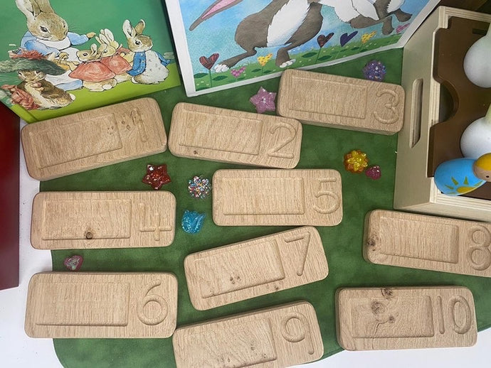 1-10 Number Blocks Counting Boards - Oak