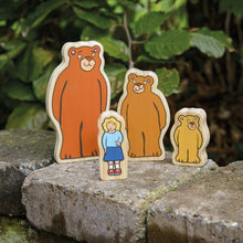 Load image into Gallery viewer, Yellow Door Goldilocks and the Three Bears Wooden Characters