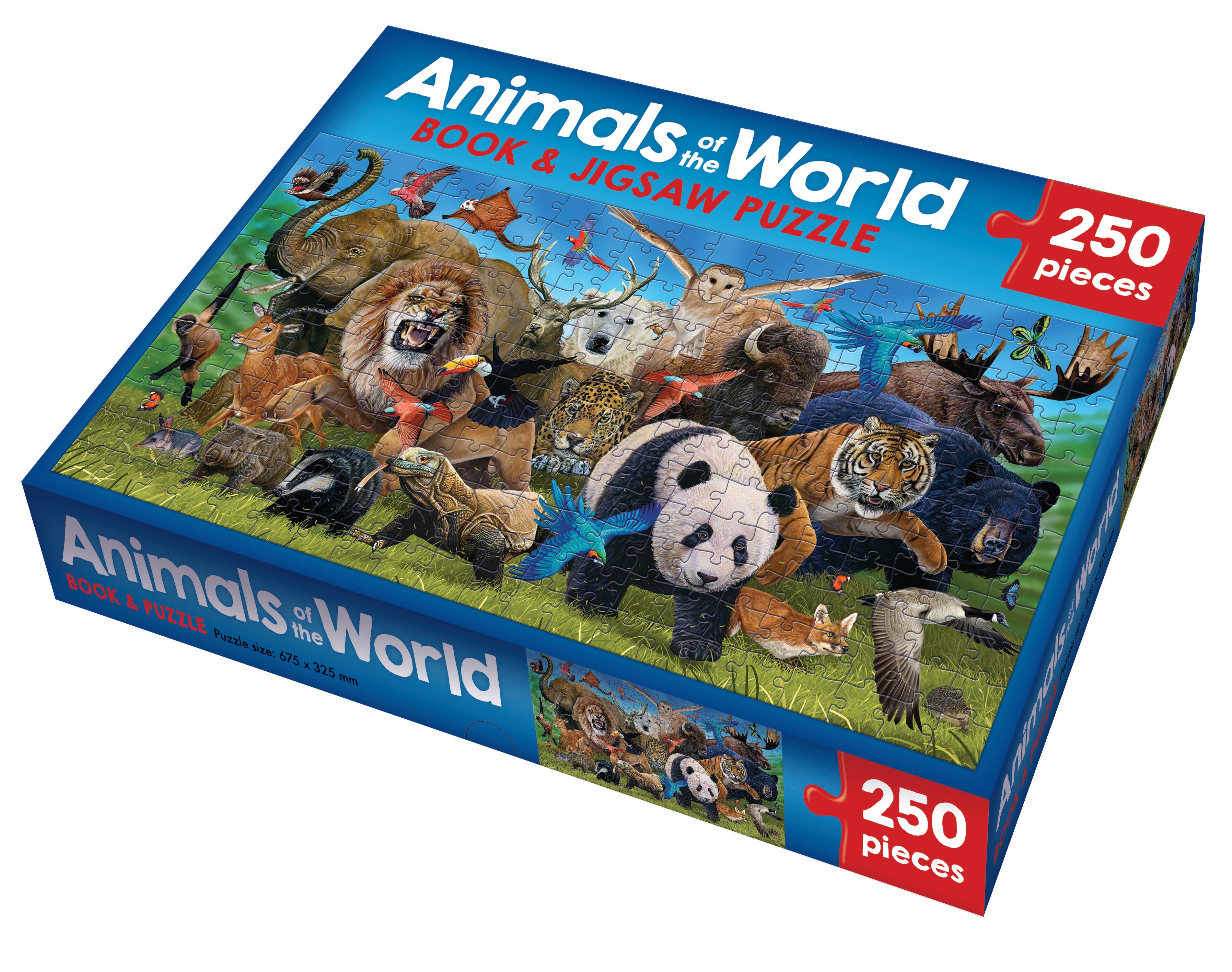 Puzzle + Libro Animales del mundo 205pzas.