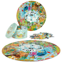 Load image into Gallery viewer, Boppi Round Animals Around the World Jigsaw Puzzle 150 Pieces