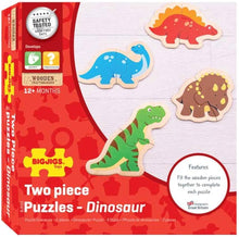 Load image into Gallery viewer, Bigjigs Two Piece Puzzles - Dinosaur