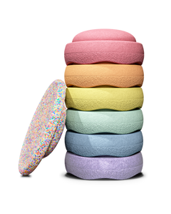 Stapelstein® Stapelstein® Super Confetti Rainbow Pastel 6+1 Set