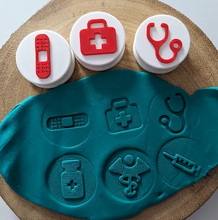 Load image into Gallery viewer, Ambulance Playdough Stamp Set