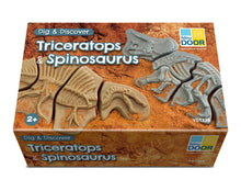 Load image into Gallery viewer, Yellow Door  – Dig &amp; Discover – Triceratops &amp; Spinosaurus