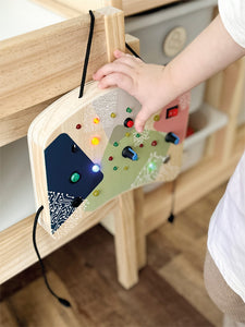 Small Foot Motor Activity Board LED Light and Switches