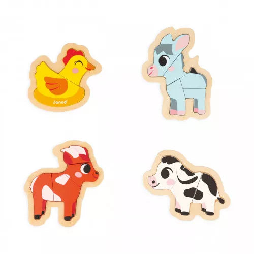 Janod 4 Progressive Puzzles - Farm Janod 4 Progressive Puzzles - Farm