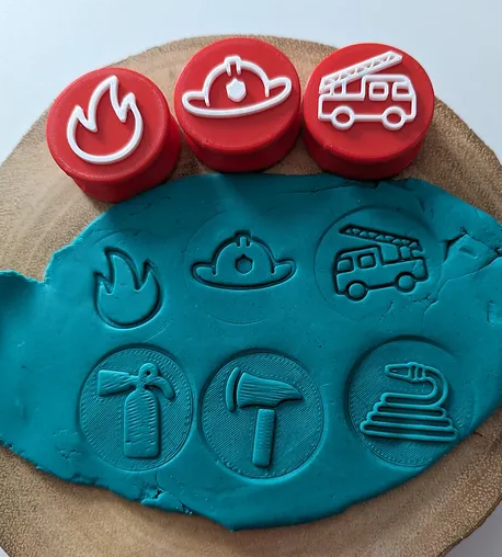 Fire Brigade Playdough Stamp Set