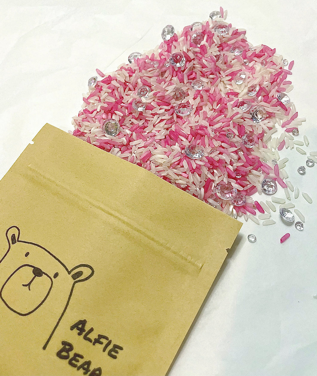 Alfie Bear Barbie Inspired Sparkle Sensory Rice- 250g