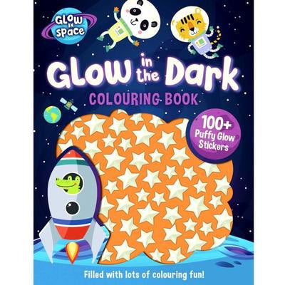 Glow in the Dark Colouring Book With Puffy Glow Stickers - Glow in Space