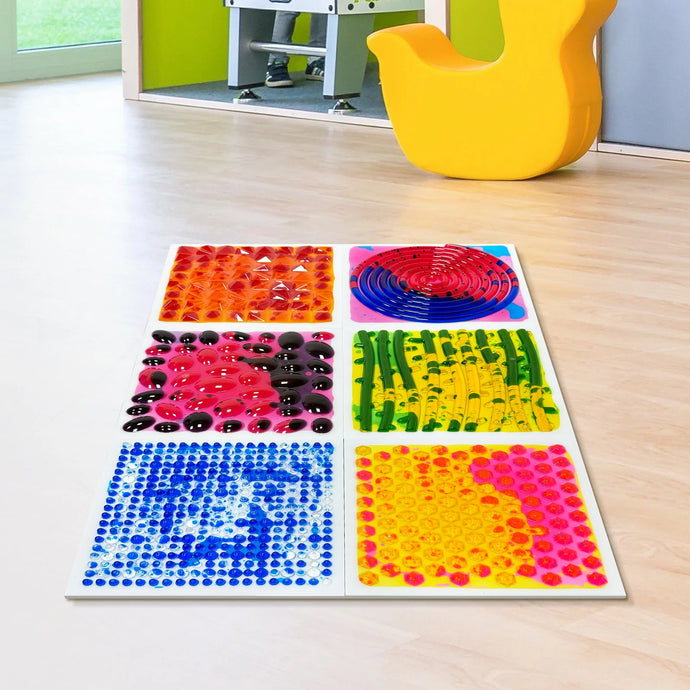 Happy Feet -Textured Liquid Sensory Mats - set of 6