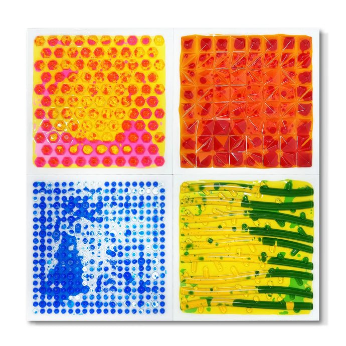 Happy Feet -Textured Liquid Sensory Mats - set of 4