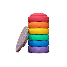 Load image into Gallery viewer, Stapelstein® Rainbow Classic Stepping Stones 6+1 Set Green Edition