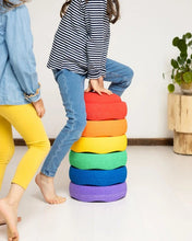 Load image into Gallery viewer, Stapelstein® Rainbow Classic Stepping Stones 6+1 Set Green Edition
