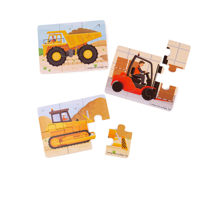 Bigjigs Big Movers (6 Piece Puzzles) - 3 Puzzles