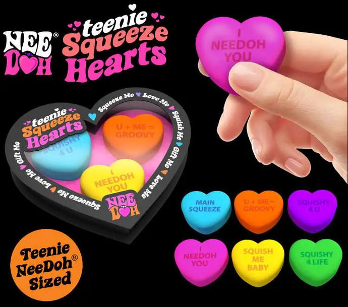 Bigjigs NeeDoh Teenie Squeeze Hearts Stress Ball 3-Pack