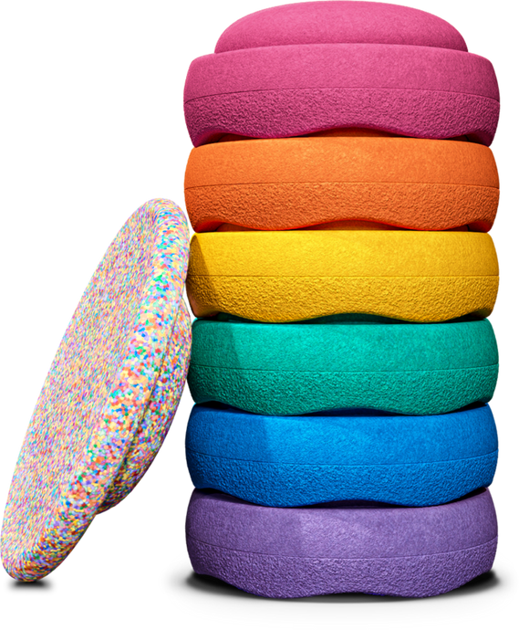 Stapelstein® Rainbow Classic Stepping Stones 6+1 Set Pink Edition
