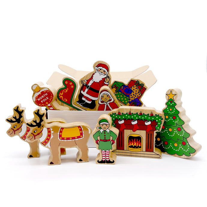 Lanka Kade Wooden Christmas Playset - 10 Figures in Bag