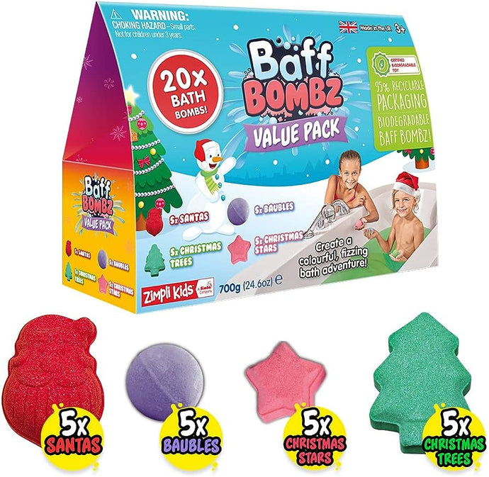 Zimpli Kids 20 x Value Xmas Bath Bomb Gift Set