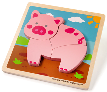 Bigjigs Chunky Lift-Out Puzzle - Pig