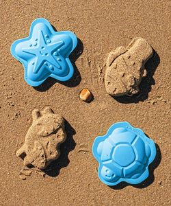 Bigjigs Silicone Character Sand Moulds Ocean Blue