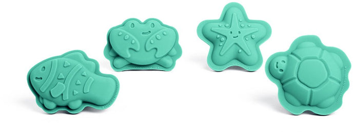 Bigjigs Silicone Character Sand Moulds Eggshell Green