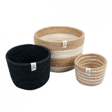 Load image into Gallery viewer, ReSpiin Tall Jute Basket Set x 3 Pebble