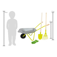 Load image into Gallery viewer, Small Foot Wheelbarrow with Gardening Tools