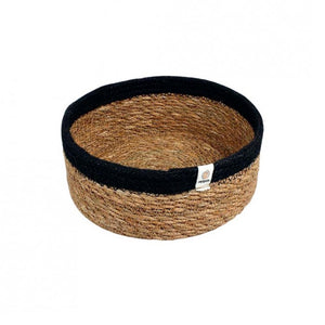 Respiin Shallow Seagrass & Jute Basket Medium Natural / Black