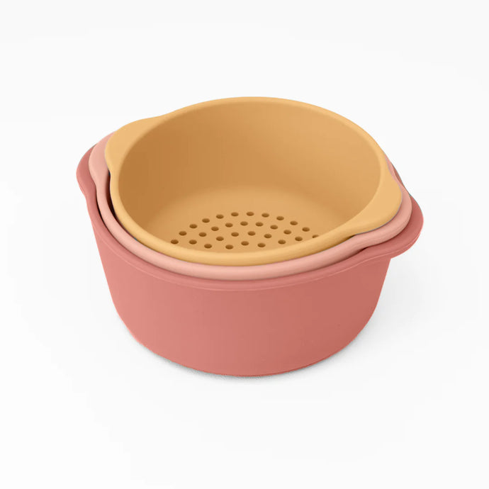 Inspire My Play Nesting Bowl Set - Coral / Yellow