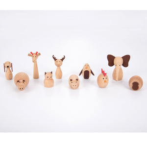 TickiT Wooden Animal Friends - Pk10 - Isaac’s Treasures