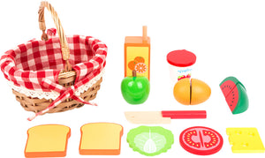 Small Foot Picnic Basket with Cuttable Fruits