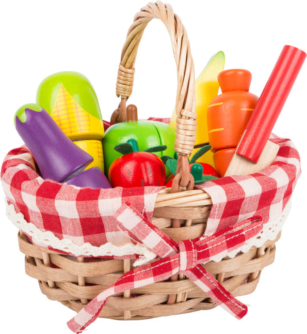 Small Foot Shopping Basket with Cuttable Fruits