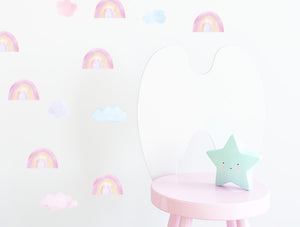 Pastelowelove Mini Pink Rainbow Wall Stickers
