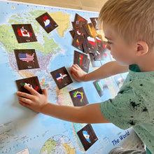 Load image into Gallery viewer, TEDDO PLAY 40 LEARNING CARDS - COUNTRIES,CITIES FLAGS, BORDERS &amp; MORE (POPULAR COUNTRIES OF THE WORLD SET)
