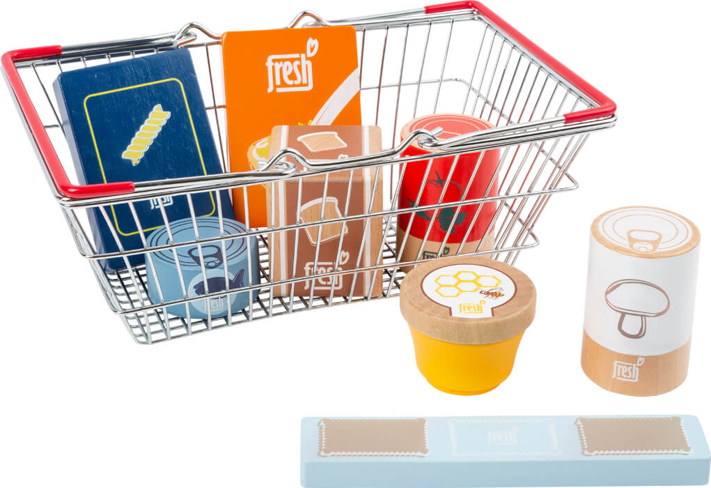 Small Foot Groceries Set in a Shopping Basket
