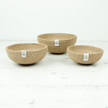 Load image into Gallery viewer, ReSpiin Jute Mini Bowl Set x3 Natural