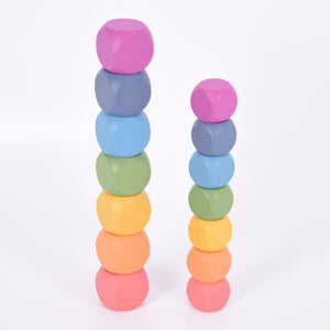Tickit Loose Parts Rainbow Wooden Cube 40mm Single & Sets
