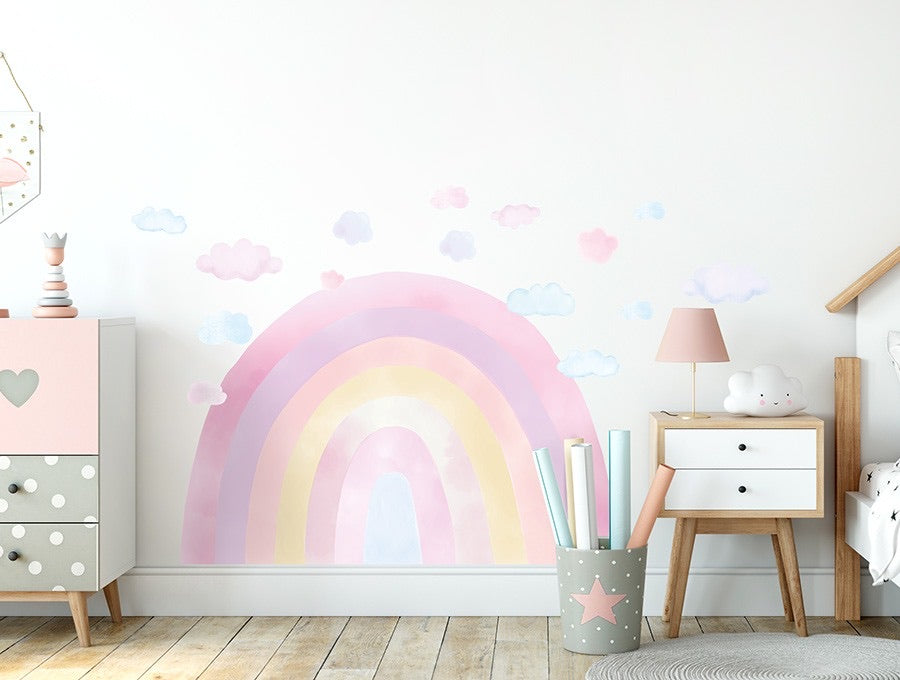 Pastelowelove Pink Rainbow Wall Stickers
