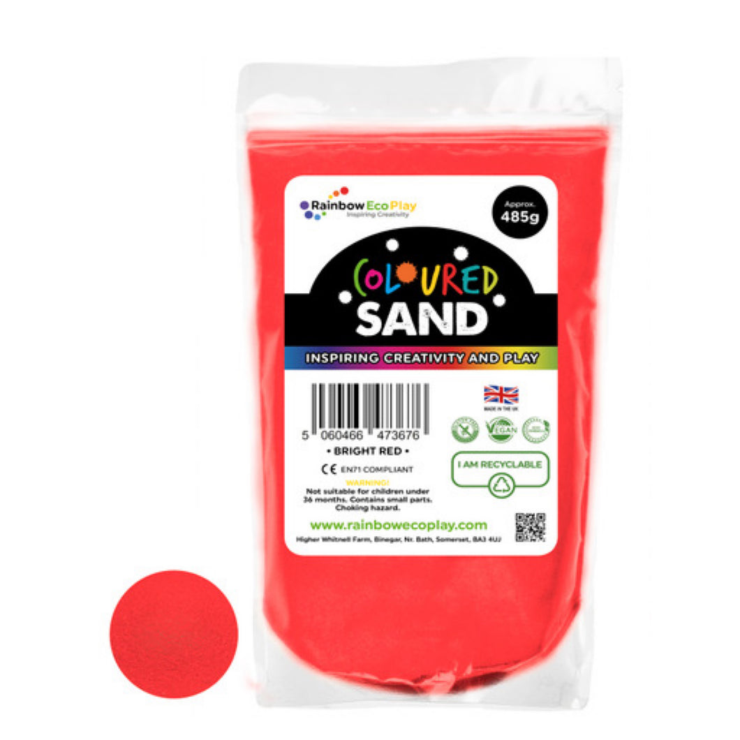 Rainbow Eco Play Coloured Sand Bright Red