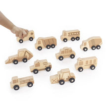 Load image into Gallery viewer, Guidecraft Mini Wooden Trucks – Set of 10