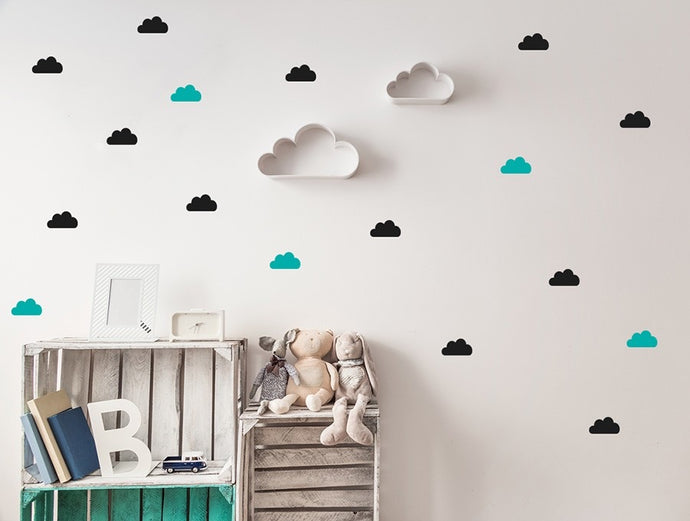 Pastelowelove Small Cloud Wall Stickers - 4 Colours
