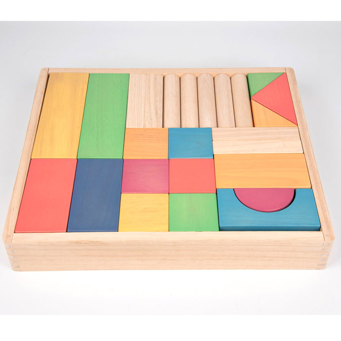 Tickit Rainbow Wooden Jumbo Block Set - Pk54