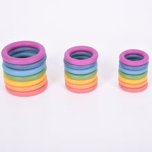 Load image into Gallery viewer, Tickit Loose Parts Rainbow Wooden Rings 56mm Single &amp; Sets