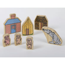 Load image into Gallery viewer, Yellow Door Three Little Pigs Wooden Characters