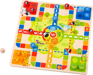 Tooky Wooden 2 in 1 Chess And Snakes And Ladders