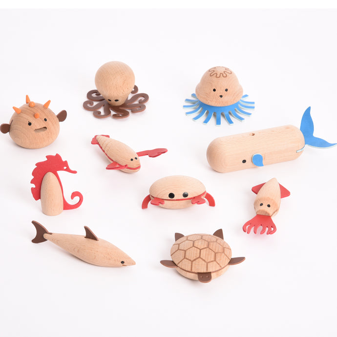 TickiT Wooden Sea Creatures - Pk10
