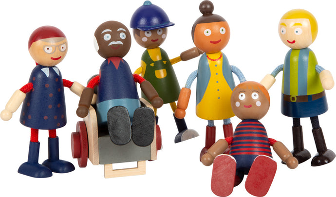 Small Foot Bending Doll Family with Wheelchair