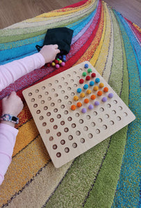 Hellion Montessori Wooden 100 Dots Counting Board